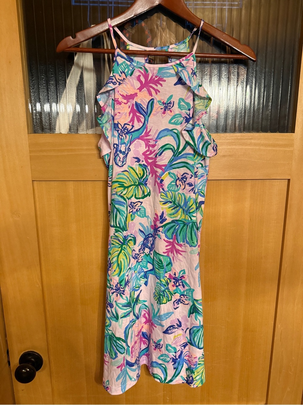 Lilly Pulitzer Billie Ruffle Sleeveless Mermaid In The Shade Dress Size XS-0/2